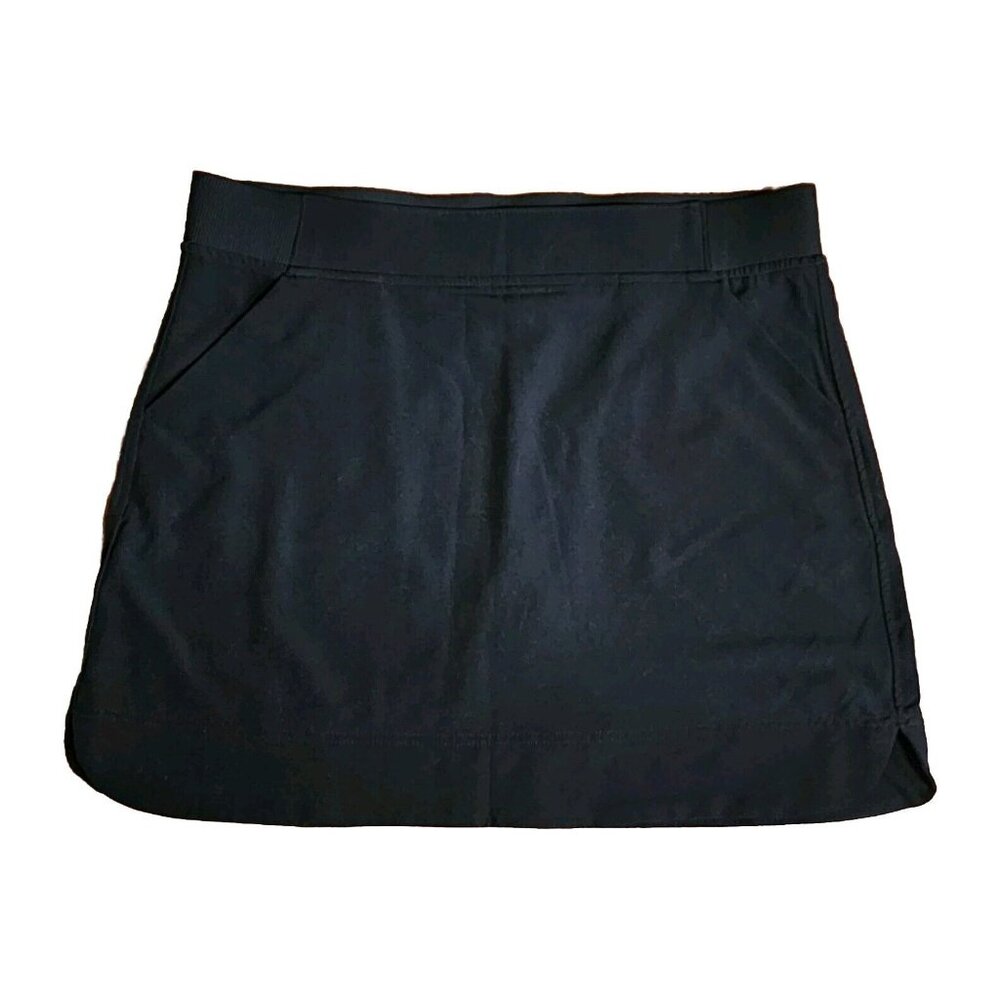 32 Degrees Skort Womens Size L Large‎ Solid All Black Pull On with Pockets